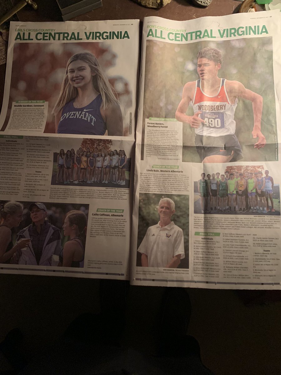 Congrats to our awesome All Central Virginia XC athletes and coaches! And thanks, Daily Progress Sports for publishing the weekly poll throughout the fall.