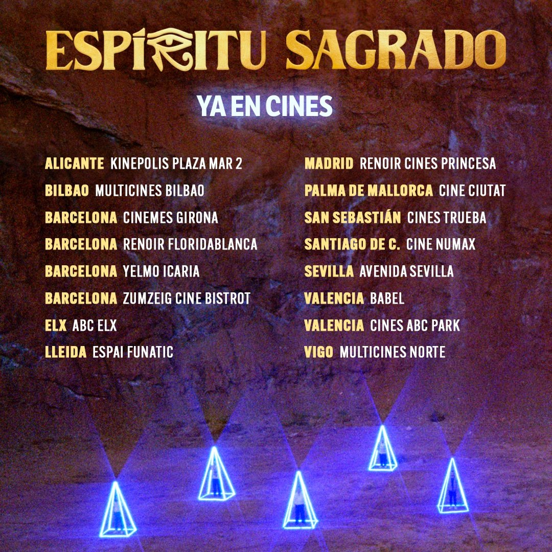 chavales, hacer películas me encanta y ojalá pueda hacer algunas más, y para que eso pase os tengo que pedir una cosilla: que vayáis a ver Espíritu Sagrado. Si vais y os gusta me haréis muy feliz y además puede que más cines quieran ponerla 🙃 Os quiero amics 😘😘😘😘😘😘😘😘😘