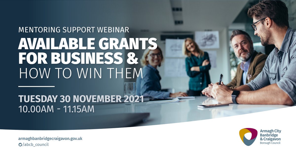 abcb_council's tweet photo. Is there a #grant you would like to apply for to help your #business grow, but don’t know where to start? Then this webinar is for you!

💻Free Mentoring Support
🗓️Tues 30 Nov
🕙10am-11.15

To sign up for the webinar visit: https://t.co/ZgWz4GAPFA https://t.co/17JdBM672a