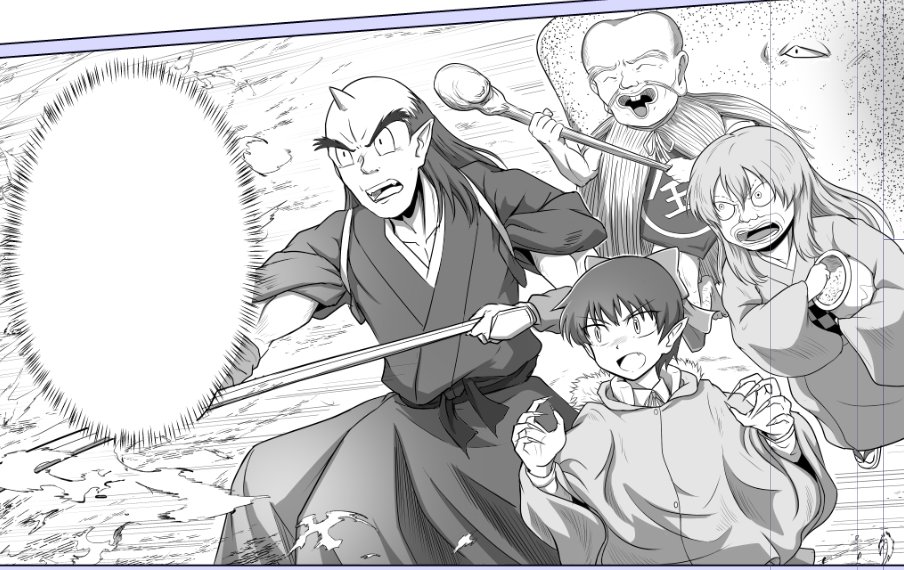 鬼太郎と戦うぬらりひょんが楽しそうで何より
並べると鬼太郎5期の漫画描いてるって感じがするね✨ 