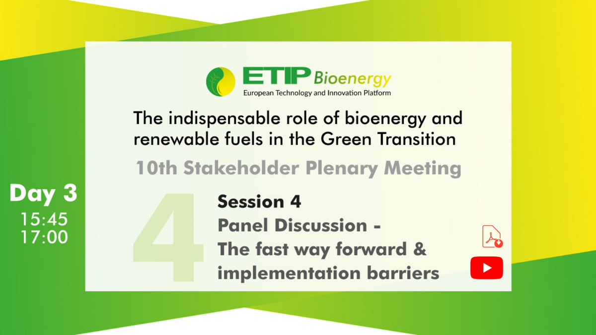 ETIP_Bioenergy's tweet photo. #SPM10 Day 3 replay ▶️
Session 3: sustainable #biomass feedstock
Session 4: implementation measures for #bioenergy and #renewable #fuels in EU
slideshow presentations and video recording are now available👉https://t.co/OiYha3NM24 https://t.co/5uG5NL7ny1