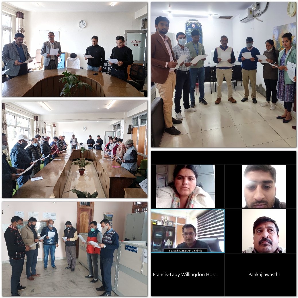epfoshimla's tweet photo. Officials at EPFO,RO SHIMLA and its District offices, celebrated #SamvidhanDiwas ( Constitution Day) on 26th November,2021 by reading 'Preamble to the constitution'  followed by Webinar on Constitution Day. https://t.co/bY94UVN0Hu