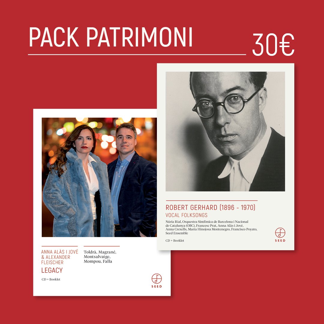 Seedmusic_eu's tweet photo. PACK PATRIMONI 📀
🔻Legacy #SEED006
Anna Alàs i Jové & Alexander Fleischer
🔻Robert Gerhard: Vocal Folksongs #SEED013
Diversos artistes (N. Rial, OBC, F. Prat, A. Alàs i Jové, A. Crexells, M. Hinojosa Montenegro, F. Poyato, Seed Ensemble)
Aquí: https://t.co/e00RlFg91w https://t.co/8wNE5Jlbez