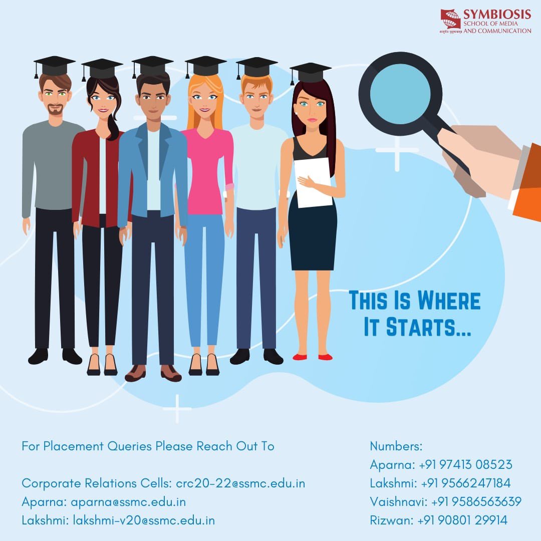 SSMCBengaluru's tweet photo. SSMC-B is pleased to announce that placement season has begun for the batch of 2020-22. 

#hiring #mba #education #india #jobs #symbiosis #LifeAtSSMC https://t.co/tLcr95oNyh