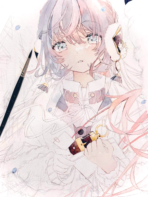 最近で一番大きな絵になる予定*wip
#透明水彩 #illustration #Watercolor 