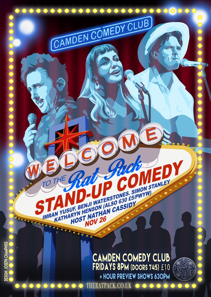The Rat Pack Stand-up Comedy (@_theratpack) on Twitter photo TONIGHT! 8pm <a href="/CamdenComedy/">Camden Comedy Club</a> <a href="/CamdenHead/">Camden Head</a>
Always a sell out, limited tickets on door, grab last tickets now! £10
listings.camdencomedyclub.com/events/2021-11…
Ace lineup...
<a href="/imranyusuf/">Imran Yusuf</a> <a href="/its_benjis/">its_benjis14</a> <a href="/nathancassidy/">Nathan Cassidy</a> <a href="/SimonStanley/">Simon Stanley</a>
+ <a href="/ewgirlyounasty/">ewgirlyounasty</a> Katharyn Henson w/630 show £5/pwyw listings.camdencomedyclub.com/events/2021-11… TONIGHT! 8pm <a href="/CamdenComedy/">Camden Comedy Club</a> <a href="/CamdenHead/">Camden Head</a>
Always a sell out, limited tickets on door, grab last tickets now! £10
listings.camdencomedyclub.com/events/2021-11…
Ace lineup...
<a href="/imranyusuf/">Imran Yusuf</a> <a href="/its_benjis/">its_benjis14</a> <a href="/nathancassidy/">Nathan Cassidy</a> <a href="/SimonStanley/">Simon Stanley</a>
+ <a href="/ewgirlyounasty/">ewgirlyounasty</a> Katharyn Henson w/630 show £5/pwyw listings.camdencomedyclub.com/events/2021-11…