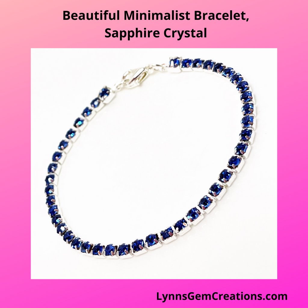 Beautiful Sapphire Crystal Bracelet.⁠ Lovely daainty minmalist crystal. comes with a very cute gift bag. 😘⁠
⁠bit.ly/3CA0EeJ
#crystalbracelet #giftforher #birthdaygift  #MHHSBD #TheCraftersUK #daintybracelet #bluecrystalbracelet #xmasgift #christmasgiftforher