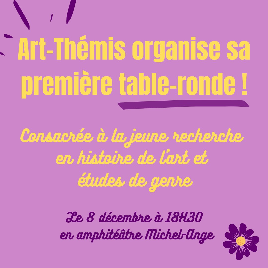 ArtThmis1's tweet photo. -Table ronde / rencontre - 
Art-Thémis a organisé sa première table ronde autour de la jeune recherche et des études de genre ✨⤵️✨ https://t.co/zwgW9O5a8e