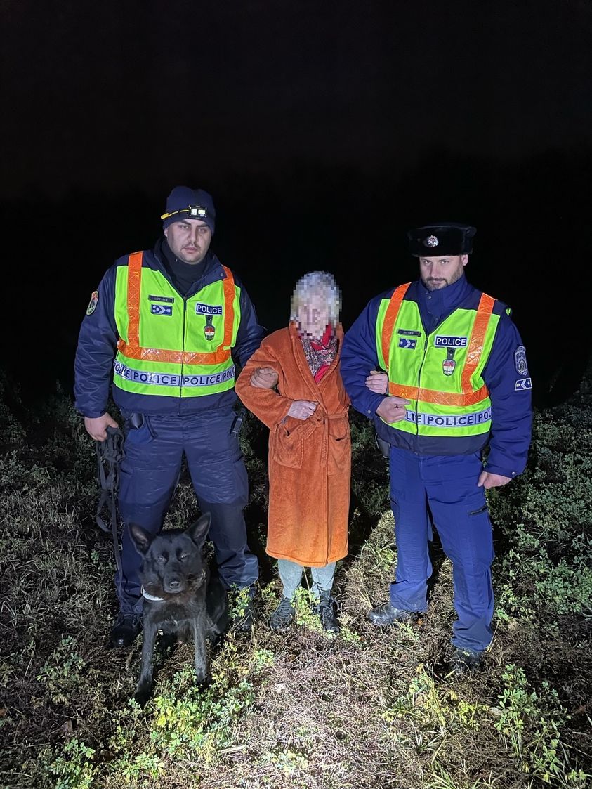 Köntösben vágott neki az éjszakának, de nem ért haza. Brutusz és kollégáink szerencsére épségben megtalálták az idős nénit. Ti megtaláljátok Brutuszt a képen? 👀☺️🐕👮‍♂️ #rendőrség