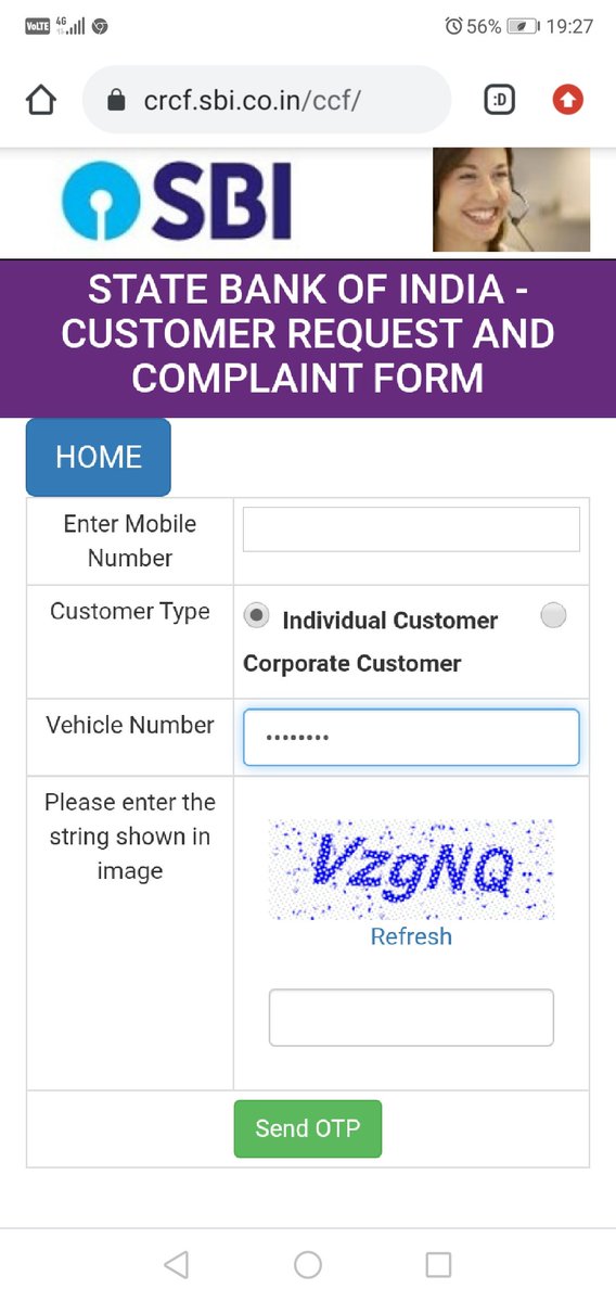 Bhupendra020202's tweet photo. @TheOfficialSBI not able to write vehicle number to put complaint on CRM portal regarding my hastag. When tried to write dot dot dot.... appear pl repair the site https://t.co/XyjNWOzGtd