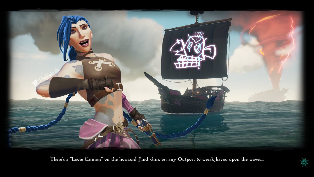 "Wanna join me? Come and play.
But I might shoot you, in your face.
Bombs and bullets will, do the trick.
What we need here, is a little bit of panic!"
- Jinx

@SeaofThieves @ArcaneShow
#SeaofThieves #BeMorePirate #Arcane