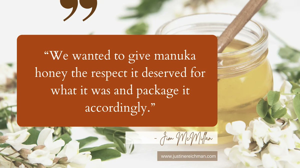_NextGenChef's tweet image. “We wanted to give manuka honey the respect it deserved for what it was and package it accordingly.” - Jim McMillan

Manuka honey is one of the rarest and most expensive honey in the world because of its healing properties and rich flavor. 
justinereichman.com/podcast-episod…

#manukahoney