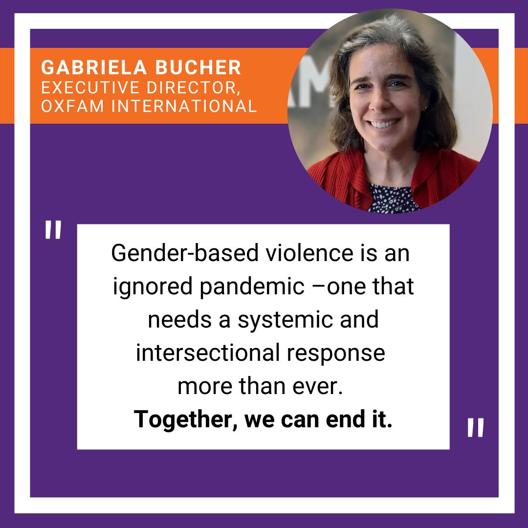 "Above all, we must believe, gender-based violence is never inevitable. We can end it. It starts with governments prioritizing tackling GBV, not accepting it. It starts with changing harmful social norms. It starts with us all taking action” - <a href="/Gabucher/">Gabriela Bucher</a>
 
#ItStartsWith