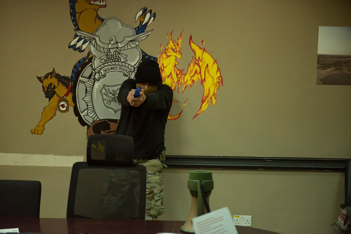 386thAEW's tweet photo. Our Defenders are always training to learn new skills as well as refining old ones. The 386th Expeditionary Security Forces Squadron went through multiple training scenarios on how to best respond to an active shooter event.
@USAFCENT @CENTCOM https://t.co/yMNGIhtegj