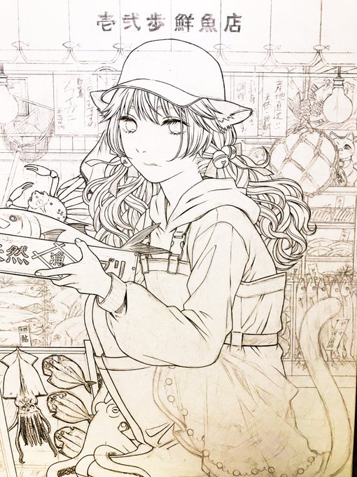 修羅場ですが明日在廊します…!
この絵を描いてるので遊びにきてください〜✨ 