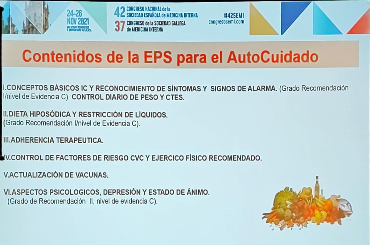 "La intervención educativa es un pilar fundamental de la consulta de enfermería en IC". 

▶️Valoración clínica del paciente con IC en consulta de enfermería.
▶️Contenidos de la EPS para el Autocuidado.

María Pumares Álvarez. #IC
#42SEMI #enfermeras #MedicinaInterna