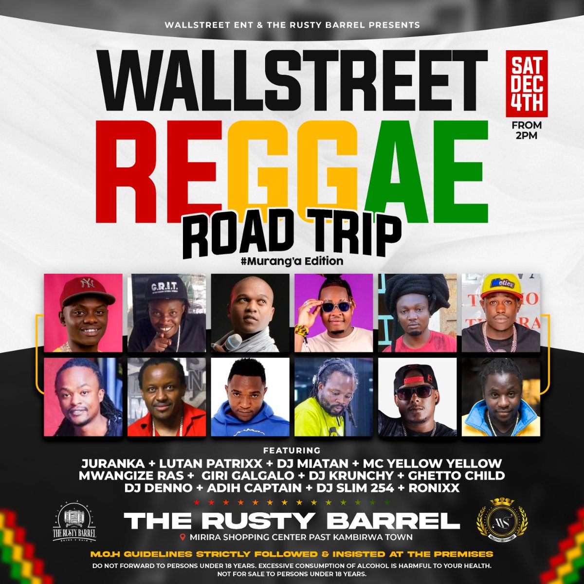 WallstreetEnte1's tweet photo. The Wallstreet RoadTrip Mega Fest Muranga' Edition @TheRustBarrel Located Mirira Shopping Center Past Kambwira Town!
Log On For The Ideal Party 4Th Of December 2021!!!
#MurangaMegaFestEdition
#TheRustyBarrel
#WallstreetEntertainment
#FullyWallstreet https://t.co/waxHmLGXv2