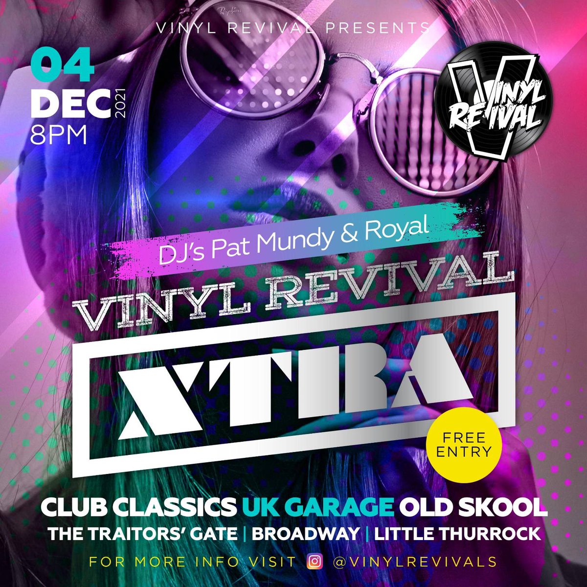 VinylRevivals's tweet photo. 🙌 We are back 🙌 Next Saturday 4th Dec @ The Traitors Gate. We look forward to seeing you all on the dance floor 🕺 🎶 🔊 #vinylrevival https://t.co/lYI0UMIKy1