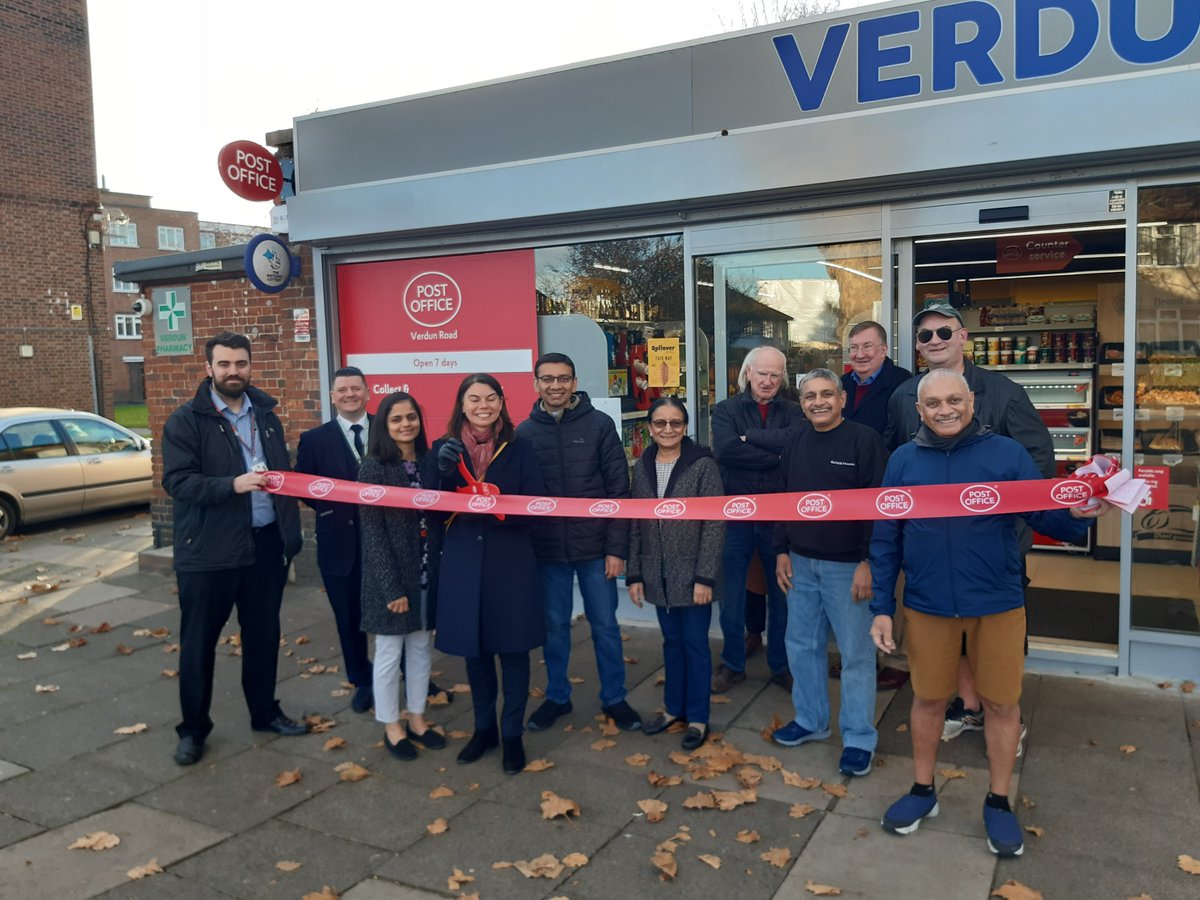 sarahjolney1's tweet photo. I had the pleasure of opening the new Verdun Road Post Office in Barnes yesterday. I was delighted to see postal service return to Barnes. I wish the new Postmaster Dipen and his brother Pranav all the best as they take over the business. @PostOfficeNews https://t.co/kmrRg3rL5t