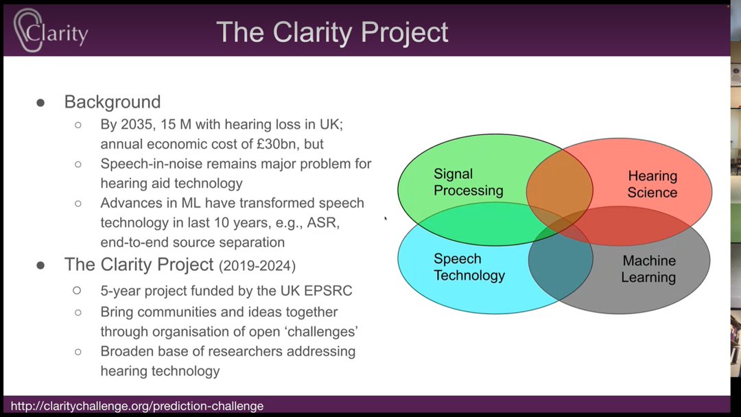 clarityprojuk's tweet photo. Missed our webinar this week to introduce the Clarity Prediction Challenge? Not to worry, we will post it online soon and let you know when it's available. We also have lots of background information on the challenge website: https://t.co/2uKSnlWoRC https://t.co/hUbiXupa36