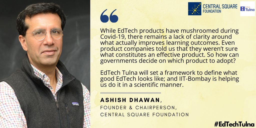 CSF_India's tweet photo. CSF Founder-Chairperson @AshishDhawanCSF explains how @EdtechTulna will help product companies with a better understanding of what constitutes an effective #EdTech solution and also support governments with effective adoptions. #EdTechTulna https://t.co/5SB7lWaVot