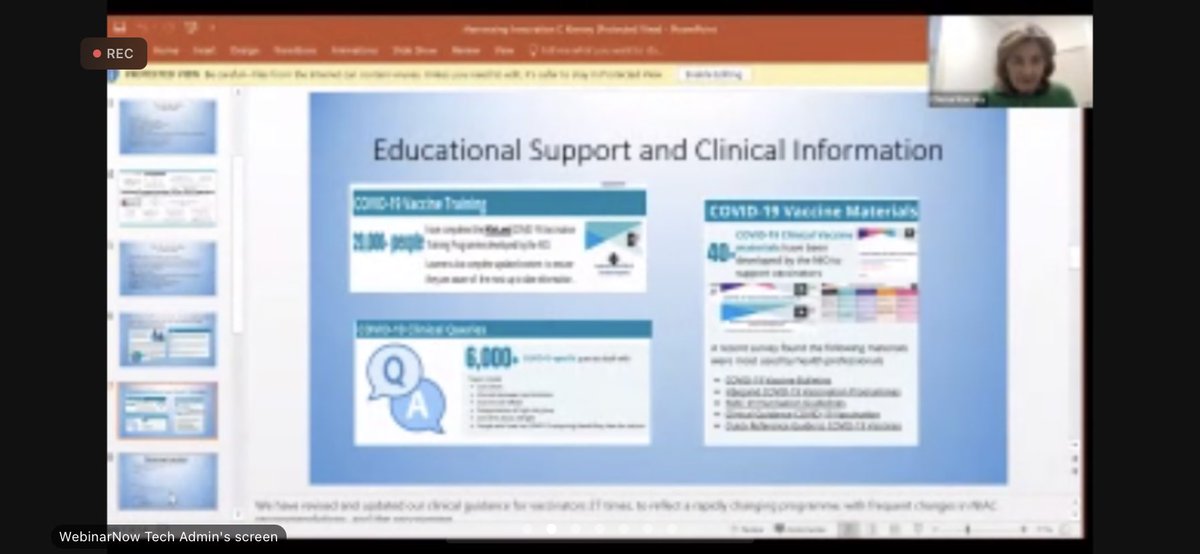 Cliona Kersey from @HSEImm outlining the huge effort of the vaccination programme. Innovative approaches such as COVAX, SCANVAX and TRACKVAX along with a massive training and communication effort underpinned a successful vaccination campaign with #MedSafety baked in.