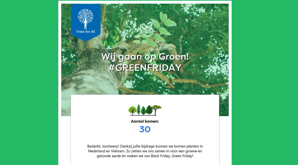 isontwerp's tweet photo. I doubled the trees for this year today. What you can do to make today LESS about buying more stuff and MORE about our planet? Plant a tree too! https://t.co/0yoyhKI80e https://t.co/BsljpM89XO