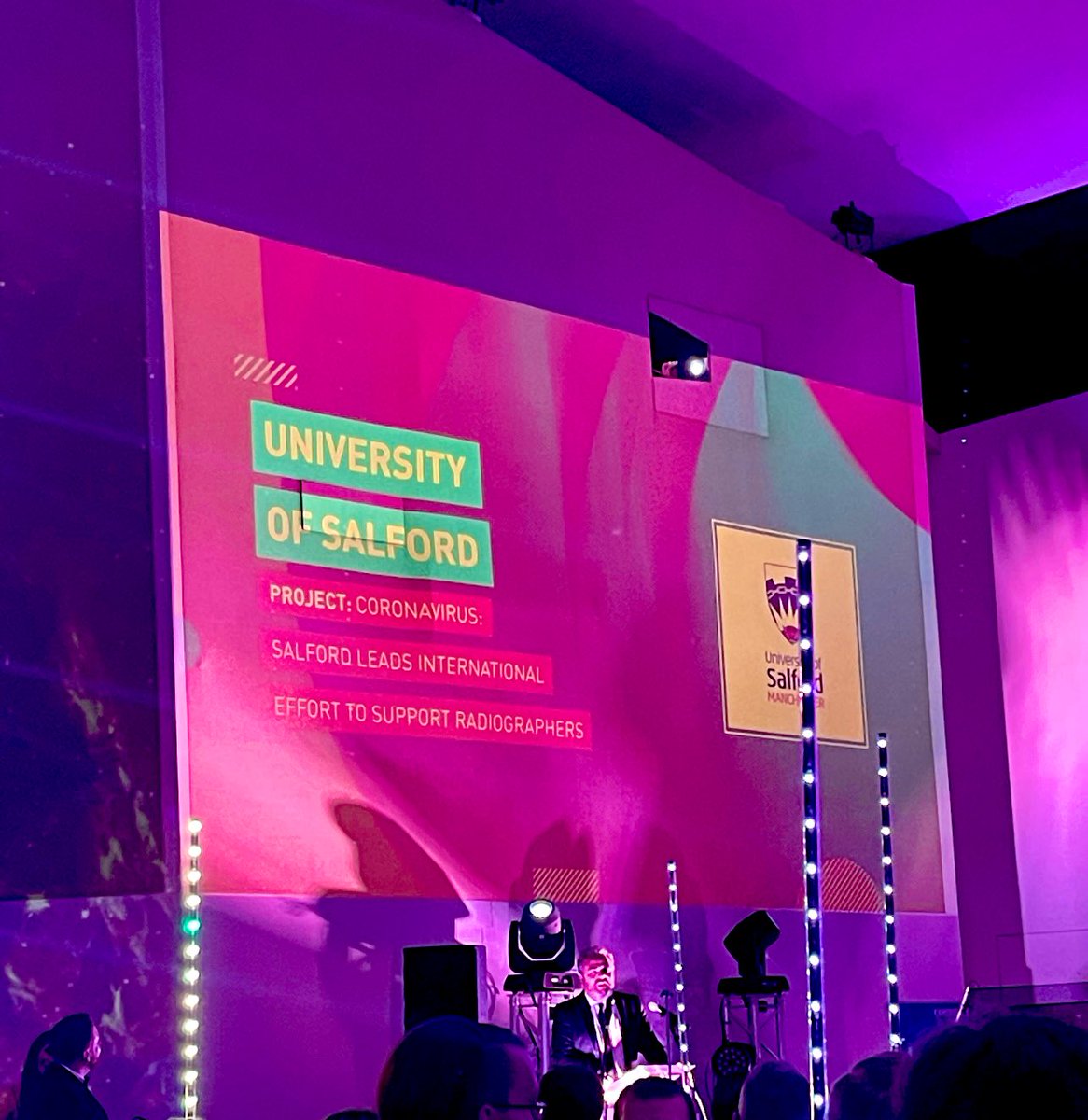 mercer_claire's tweet photo. What a fantastic evening last night @ImperialWarMuseum with some truly remarkable people. @UoS_HealthSoc at #smarterworkinglive awards. Congratulations to all the winners, @SalfordUni were truly humbled to be nominated. @p_peterhogg @MargaretRoweUoS @bboag @VHalliwellOT https://t.co/pUkGfNmS0p