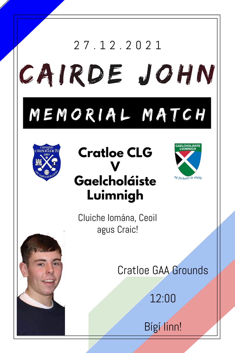gclsport's tweet photo. A Chairde, eolas iniata faoi cluiche agus lá clainne ar an 27ú Nollag ar son ár gcara John Daly. Bígí linn! #CairdeJohn https://t.co/vvjSJi9wvP