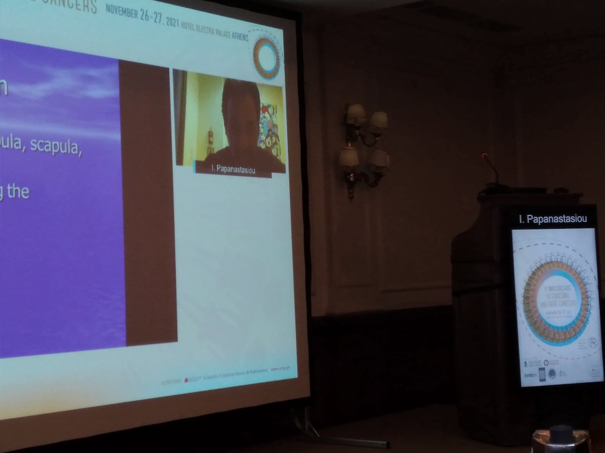 GreekSarc's tweet photo. Ewing sarcoma session #4thMasterclass #Ewingsarcoma Excellent talks on the diagnosis, surgical and systemic approach and interventional radiology techniques. Filippiadis, Skarpidi, Papanastasiou, Papadakis https://t.co/WT2itm3nID
