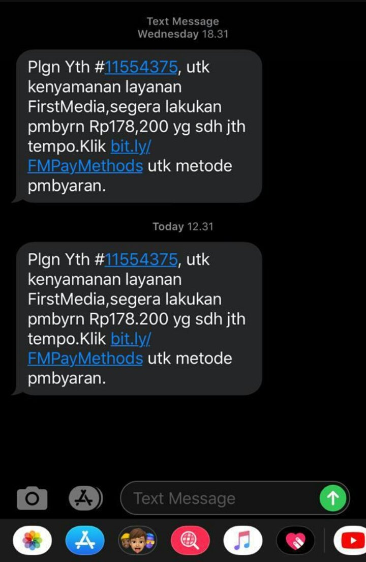 King50896357's tweet photo. @FirstMediaCares ini maunya sebenernya gmn!! Tiap hari gw ditelp di SMS suruh bayar tagihan Mulu yang udah gw bayar dari tanggal 4 nov.. ngomong disini bisa diberesin apa gw harus ke kantor Lo ngurus ini!! https://t.co/wrjTGwHyo0