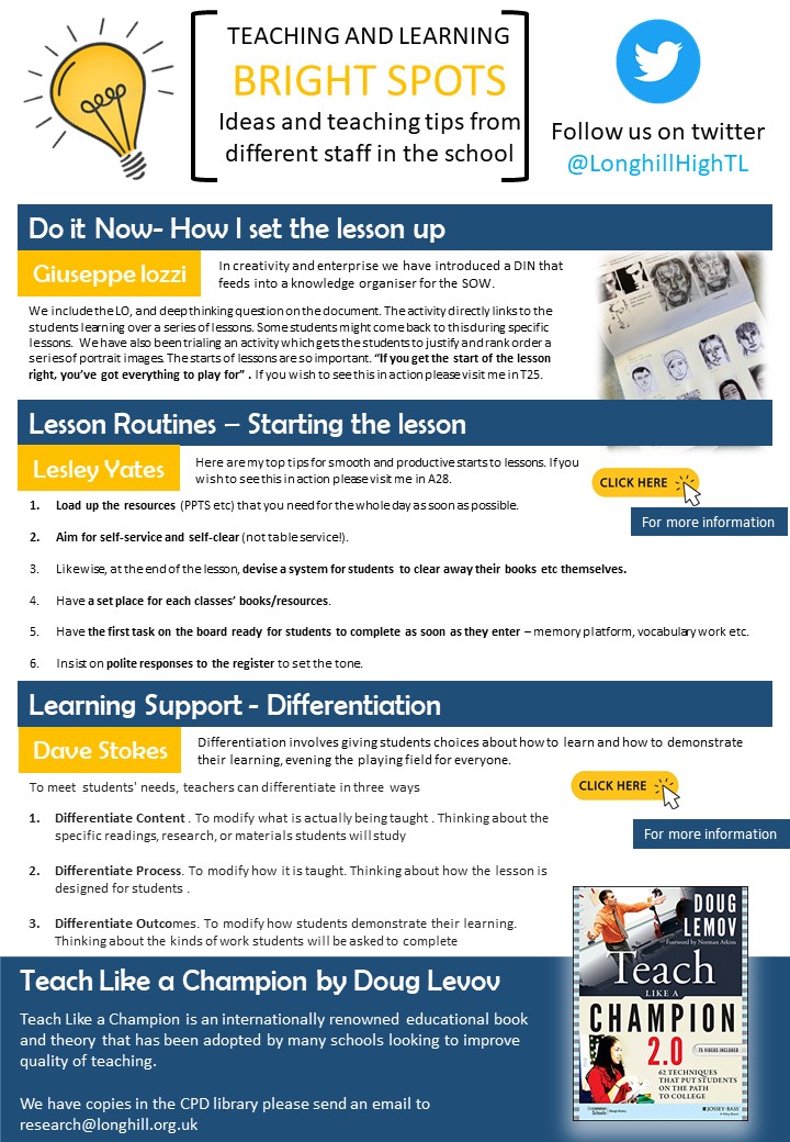 LonghillHighTL's tweet photo. Here is our first teaching and learning newsletter featuring; Visualisers, Entry Routines, Peer Learning, Podcasts and our Bright Spots! 

Our second edition will be out just before Christmas! 

#TeachingandLearningatLonghillHighSchool #Newsletter #CPD #LonghillHighSchool https://t.co/lpe434Z45C