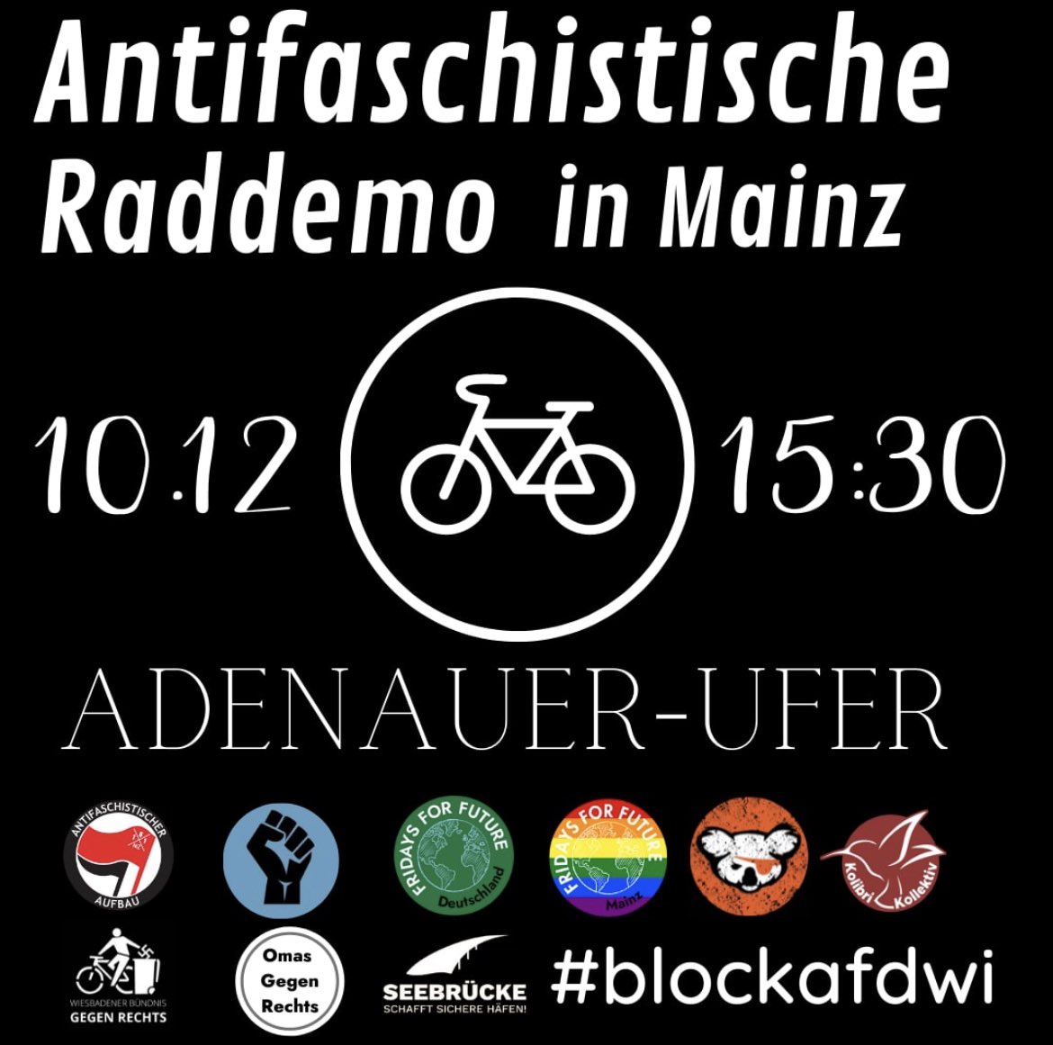 fff_mainz's tweet photo. Am 11.12. &amp; 12.12. veranstaltet die #noAfd ihren Bundesparteitag in Wiesbaden. 😑
In einem breiten Bündnis sagen wir: Nein! Nein zu Ableismus, Rassismus, Sexismus, Homophobie, Faschismus &amp; Nein zur Leugnung der #Klimakrise. https://t.co/DkpTMTu00q