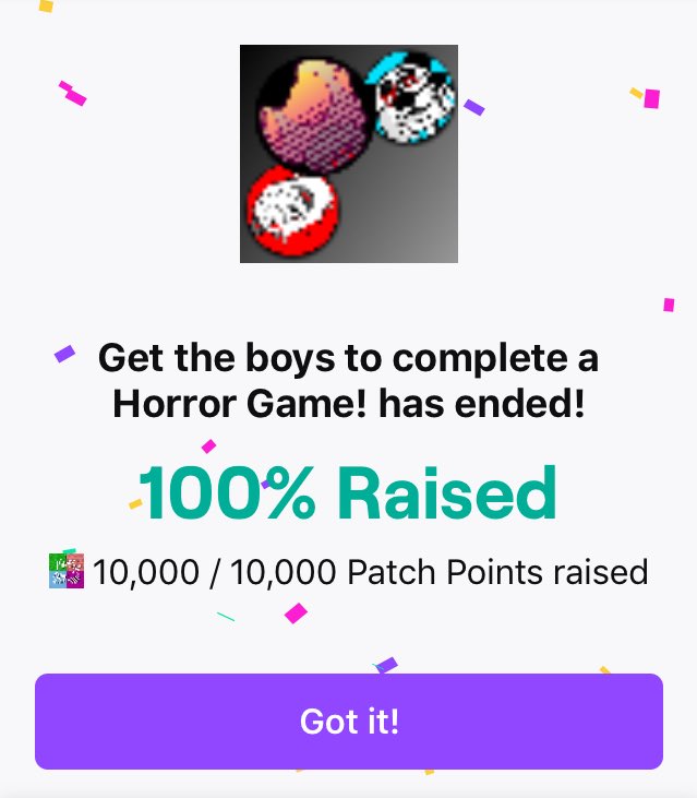 LePatchworkBoys's tweet photo. Also shout to you lovely lot for smashing the community challenge we’ll be drafting a poll of horror games for you to choose from so stay tuned for that! https://t.co/m8dNAU7Q7J