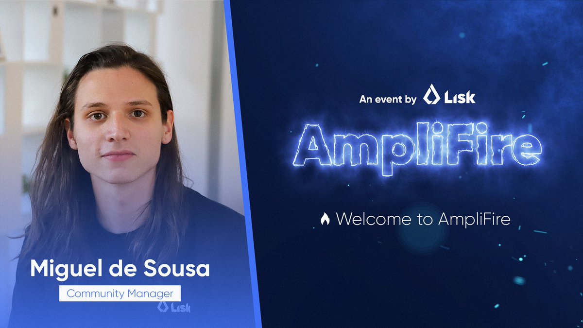 Lisk's tweet photo. For the next 6️⃣ days we will be sharing the list of speakers for the #AmpliFire event.

1️⃣🗣️ @CrptoMiguel will open the event w/ Monica Tartau, Head of Marketing at Lisk, and also award HackOnLisk2's winners with exciting prizes.

https://t.co/MvwBj2zfMh https://t.co/lz5VSOfqfU