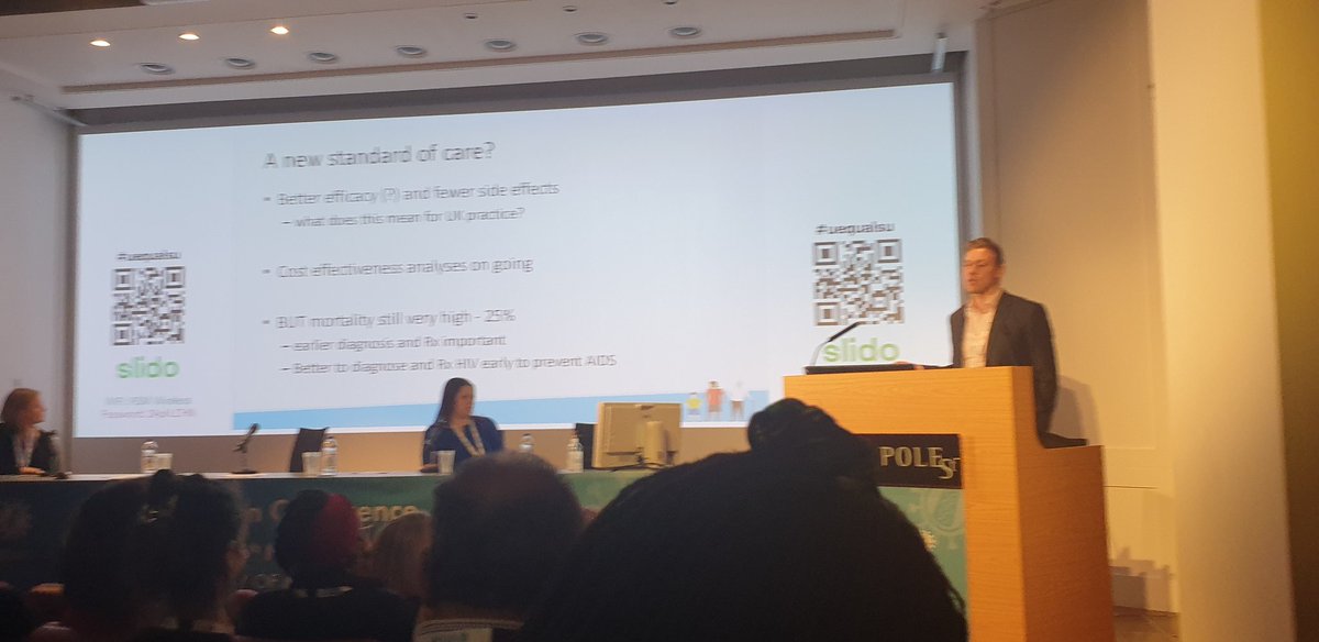 BritishHIVAssoc's tweet photo. And now onto cryptococcal meningitis. AMBITION-cm: 800 sick patients enrolled (a huge achievement in itself), suggesting no difference in anti-fungal control between AmBisome and the control, but fewer side effects with AmBisome. But high mortality remains #TestEarly #BHIVA2021 https://t.co/dixZWRPRB6