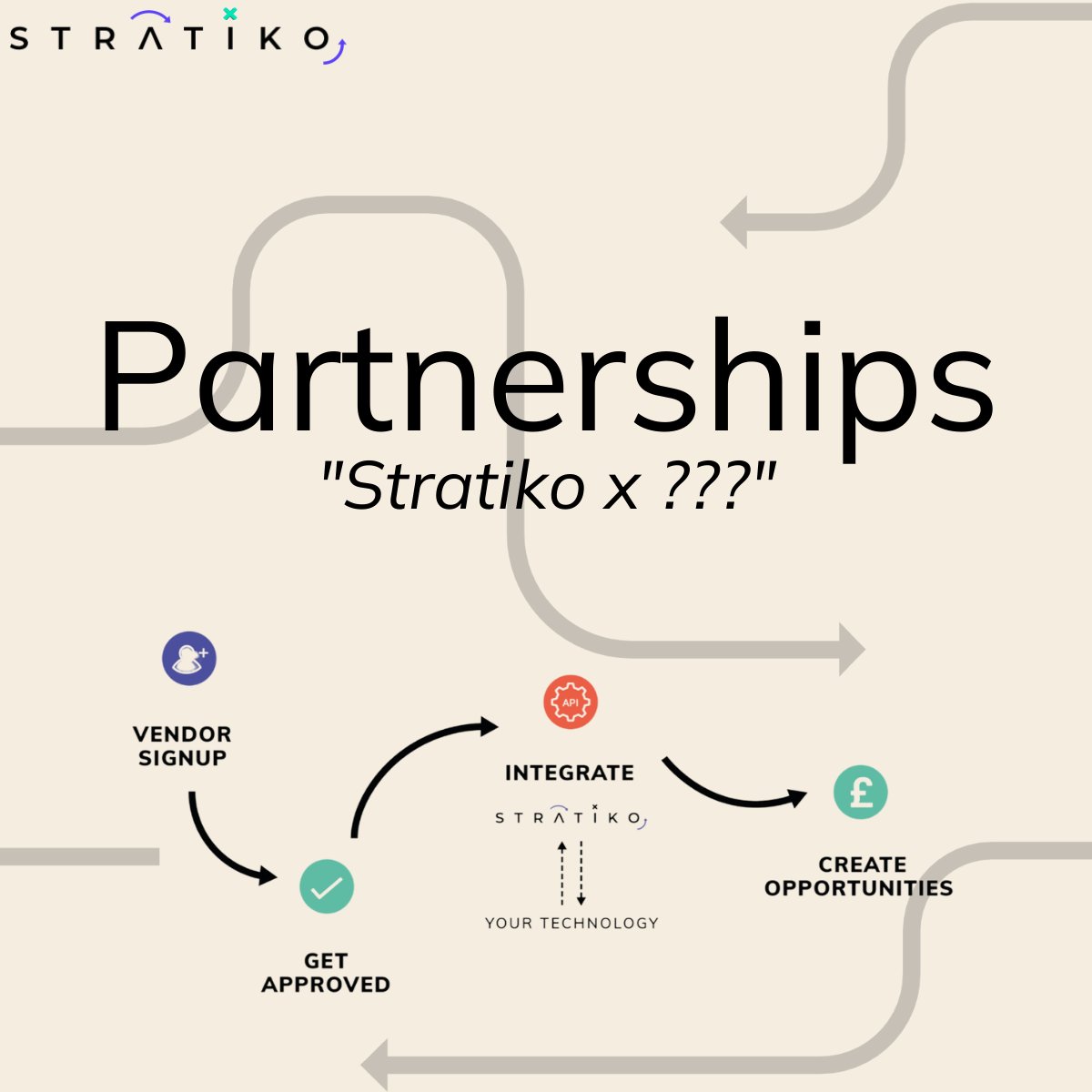 We are on the lookout for technology vendors to become partners on the Stratiko platform. 🚀

Sign up on our website under the "vendor hub" to find out more stratiko.com

#partnership #technologyvendors #ukstartups #digitalmarketingstrategy