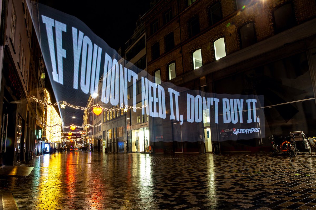 Greenpeace's tweet photo. Fast fashion, cheap electronics, mountains of plastic waste.

Give our planet a gift this Black Friday - #BuyNothing and make, repair or upcycle something instead.

#BlackFriday #Overconsumption https://t.co/NSBzqpiz1i