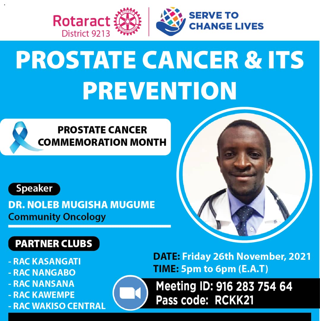 RctWakiso's tweet image. As we commemorate people leaving with Prostate cancer, in partnership with @Rct_Kasangati @rctnansana @rct_nangabo &amp;amp; @RctKawempe we host Dr. Noleb to share with us on how to prevent Prostate cancer. Join in now
scu.zoom.us/j/91628375464?…
#ProstateCancerMonth