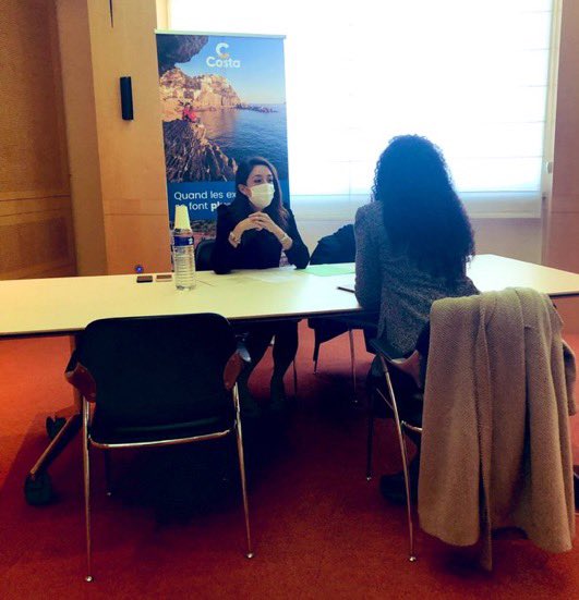 CCI_AMP's tweet photo. [#Partenariat] Quand @costacroisieres et la #CCIAMP s’engagent pour l’#emploi ! Près de 60 candidats présents aux entretiens en présentiel ou à distance avec les recruteurs de La compagnie, afin de pourvoir les 40 postes proposés. @chauvinjl https://t.co/ZjUY6hZ6Hb