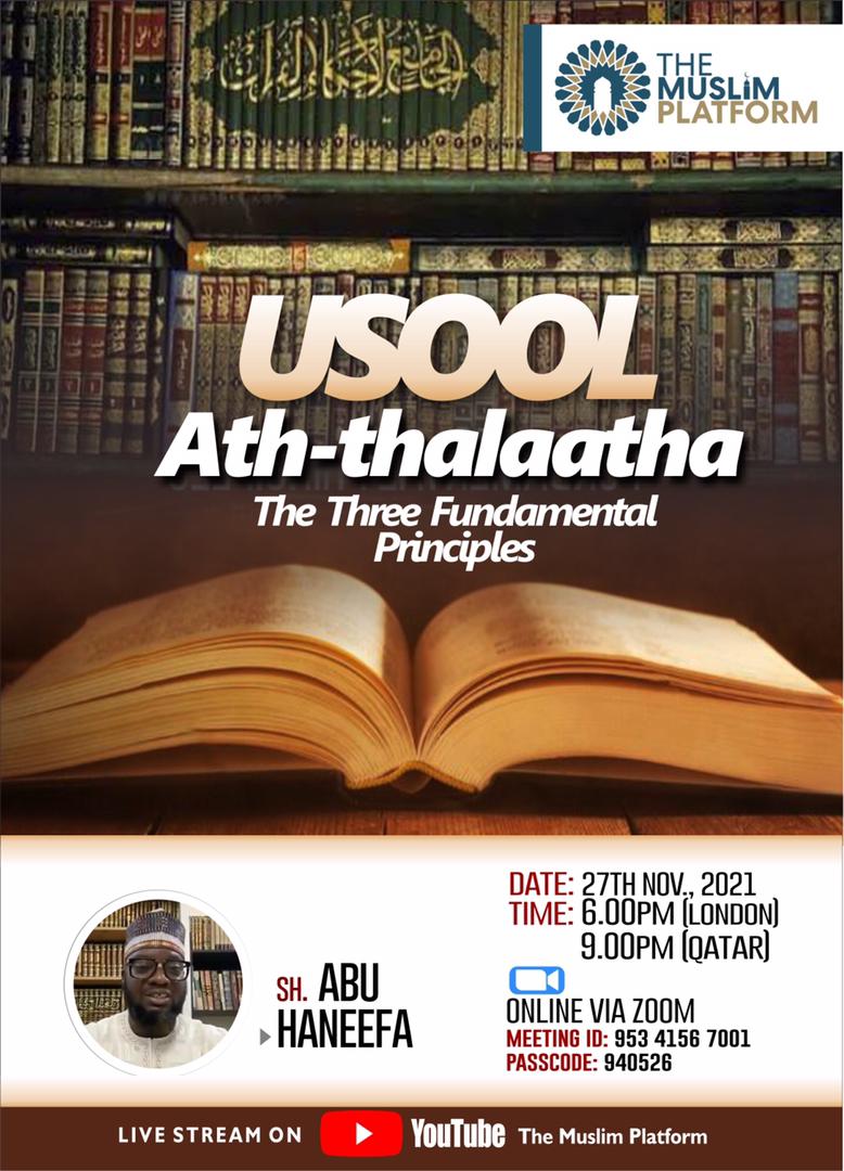 DawahTmp's tweet photo. The Three Fundamental Principles

Seeking knowledge is an obligation upon every muslim. Join us this Saturday for the continuation of our Usool ath-thalaatha class.

🕢 Saturday 27th Nov, 6pm London
.
Watch via ZOOM or YouTube live https://t.co/v55e0dMJoe