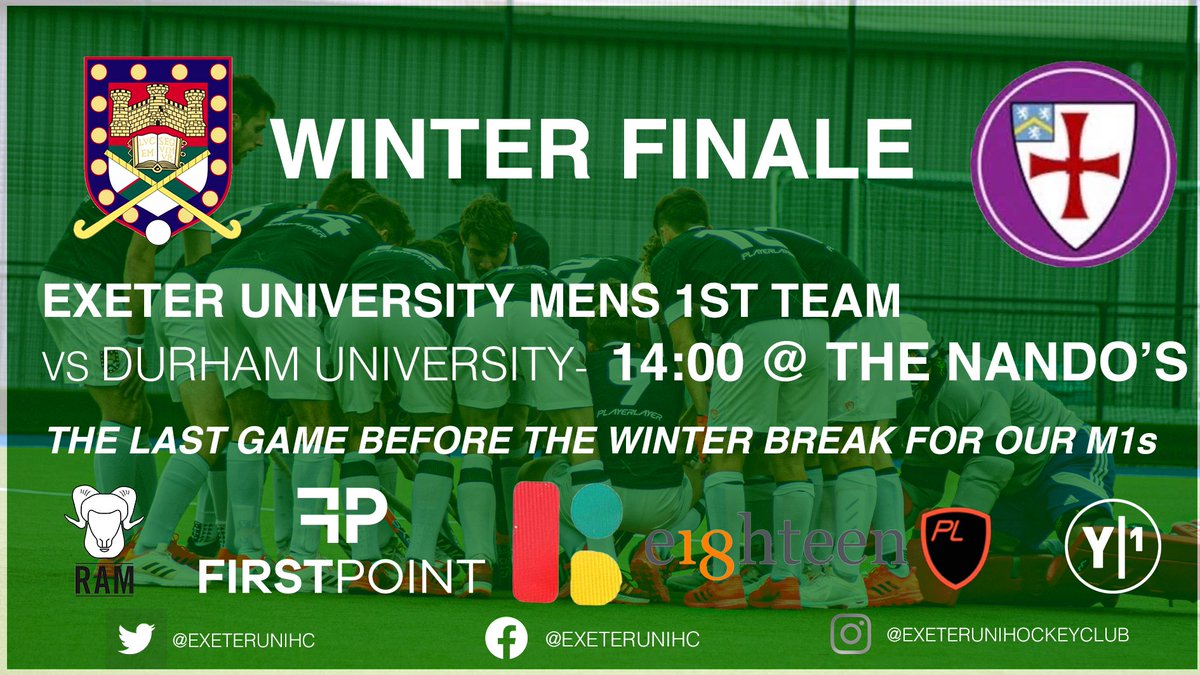 ExeterUniHC's tweet photo. Big game this Sunday so get yourselves to the Nandos to watch two of the best hockey universities in the UK face off in the EHL Prem.

📍 Nandos
⏰ 14:00
🏆 EHL Premier League

#ellarge #bleedgreen https://t.co/ut4Tbe9yfz