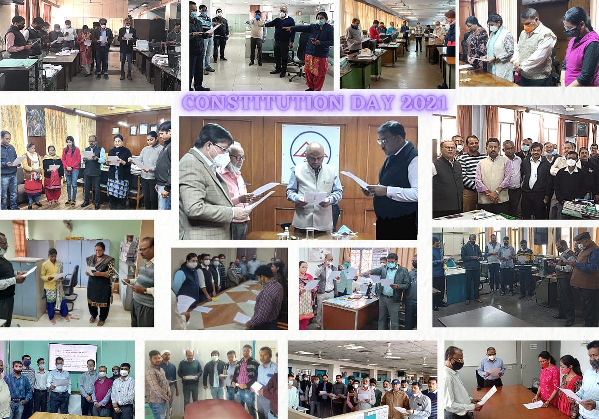 MECONLimited's tweet photo. On the occasion of #SamwidhanDiwas, the Preamble to the Constitution, was read out at various offices of MECON.
#ConstitutionDay2021 
@SteelMinIndia 
@RCP_Singh 
@CMDMECON https://t.co/qD7YufezoW