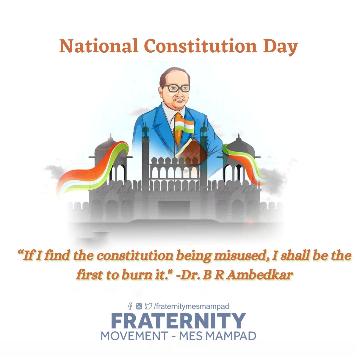 fraternitymes's tweet photo. *Nov26,National Constitution Day*

_“If I find the constitution being misused, I shall be the first to burn it.”_
- Dr.B R Ambedkar

https://t.co/IAKgP9Pl0G

https://t.co/n5Rj1N8PWx
#ConstitutionDay 
#Ambedkar https://t.co/J5HGTrrAy6
