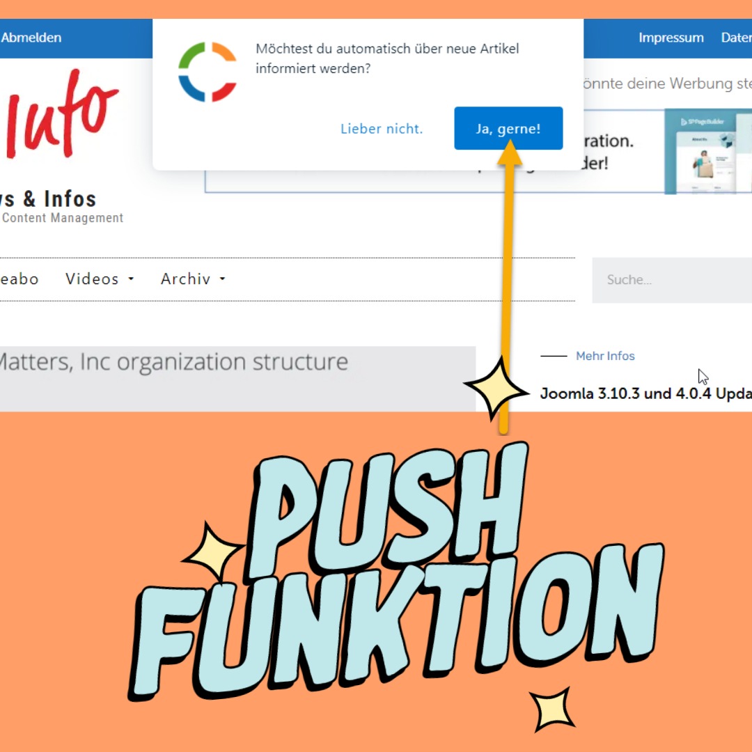 Ab sofort verpasst du keine #Joomla Infos mehr. Aktiviere die neue #Pushfunktion und werde benachrichtigt, wenn es was Neues gibt. #jinfoch