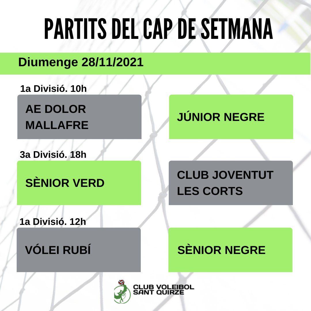 VoleiSQV's tweet photo. Molta sort a les nostres jugadores i jugadors. Ens veiem als pavellons!
#Esport #fempinya #femclub #preparatpersortir #gentactiva #JoActuo #esportcat #retrobada #aprenentsempre #somosvoleibol #voleicat @cv_sant_quirze @fcvoleibol @ajsantquirze https://t.co/eugD3Q2in2