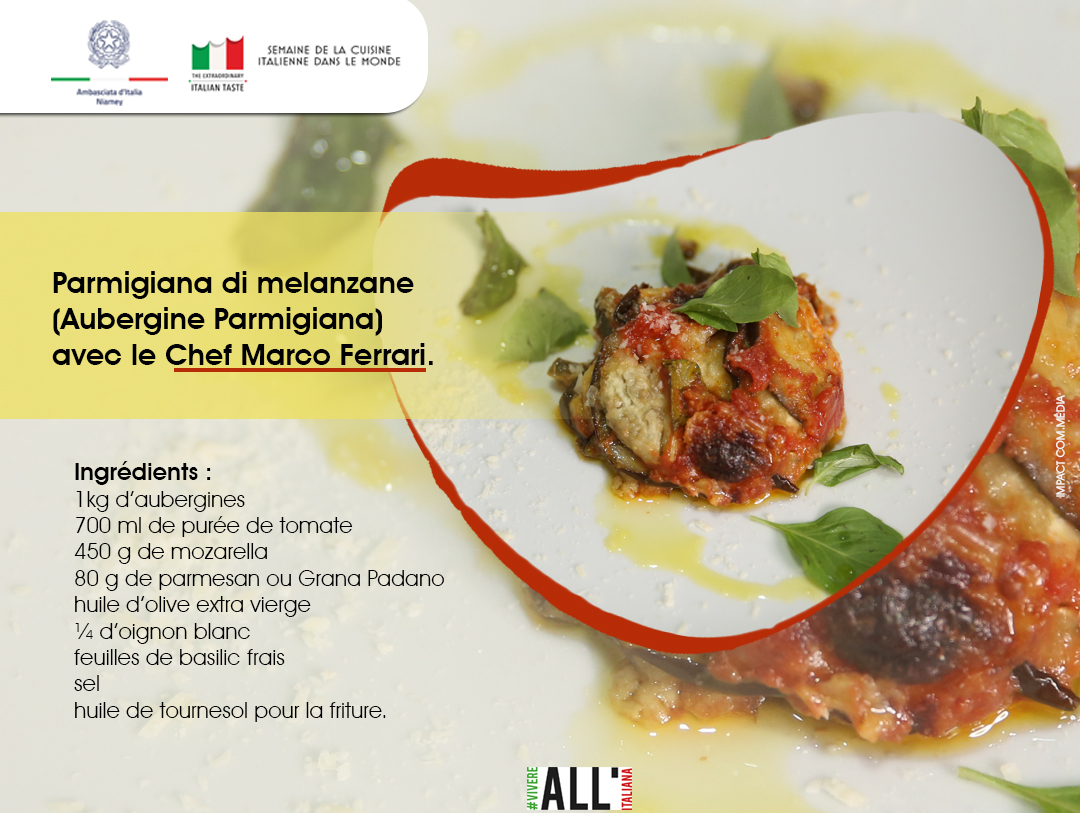 Parmigiana di melanzane (Aubergine Parmigiana) avec le Chef Marco Ferrari 
<a href="/ItalyinNiger/">ItalyinNiger</a>  
<a href="/oumou_kane/">O.K❤🧡</a> 
<a href="/INNAKARANTA/">Inna KARANTA</a> 
<a href="/awal_rachid/">Rachid Awal Issa</a> 
<a href="/wanousky_96/">wanousky</a>
#italiantast
