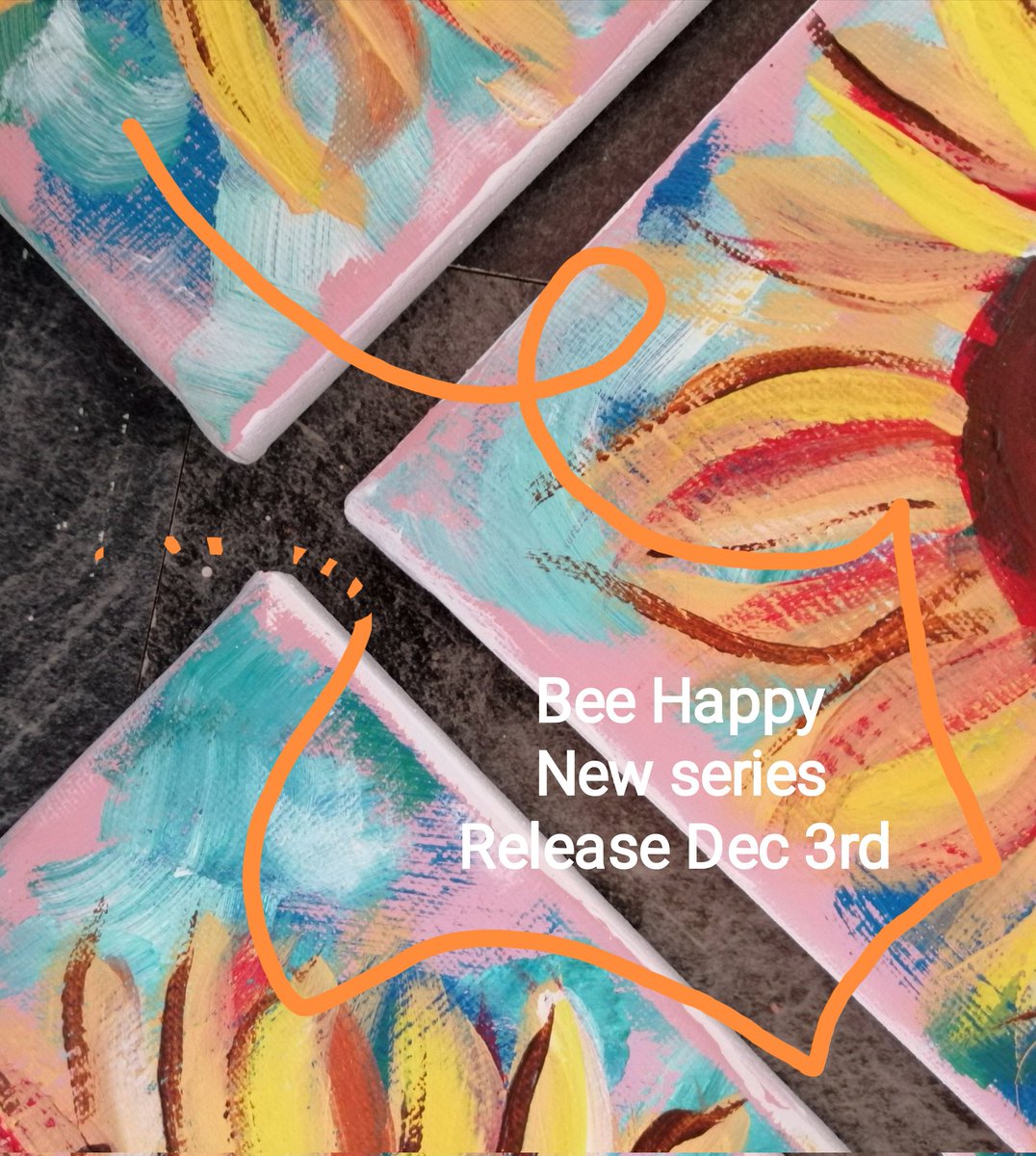 art_hanne's tweet photo. My new series 'Bee Happy' will be revealed on Dec 3rd. Grateful to friends and family, grateful for your support. Being grateful makes us feel happy. #happycolours #inpired #gratitude #artlife #artforinteriors https://t.co/zZMoiIEdiN