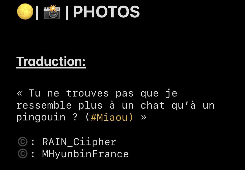 MHyunbinFrance's tweet photo. 🌕| 📸 | TWITTER
Traduction du tweet de notre Hyunbin qui s’est changé en CatBin.🐱
©️: @RAIN_Ciipher
#MoonHyunbin #HYUNBIN #문현빈 #PRODUCE_X_101 #CIIPHER #CPR #Pengbin🐧 #Ciipher_BLIND_Open
#싸이퍼에_콩깍지_껴버렸네 https://t.co/FFAubhwyxN
