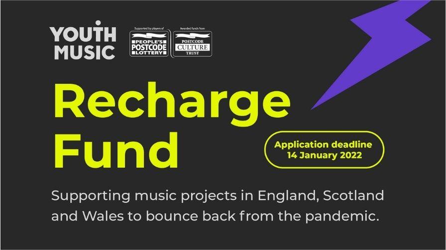 We've announced our Recharge Fund for organisations supporting 0-25s to make, learn or earn in music. 

💫Aimed at established not-for-profits.
💫Grants of up to £30k per year (max £90k).
💫England, Scotland &amp; Wales. 
💫Focus on wellbeing and finances.

bit.ly/3ld7ujD